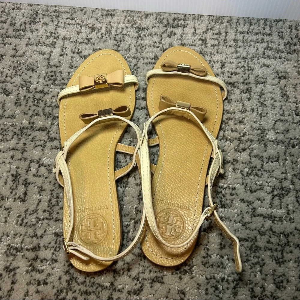 Tory Burch Brown Kailey Patent Leather Strappy Sandals Size 8